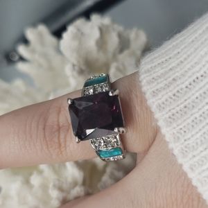 Amethyst and opal ring